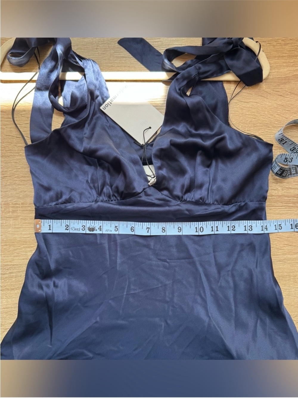 NWT Reformation Pernille Silk Maxi Dress Navy Blue Small - Picture 12 of 17